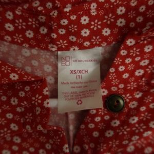 Red floral button up